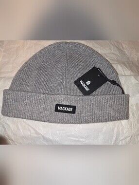 NWT- Unisex Mackage Ribbed Beanie - Gray
